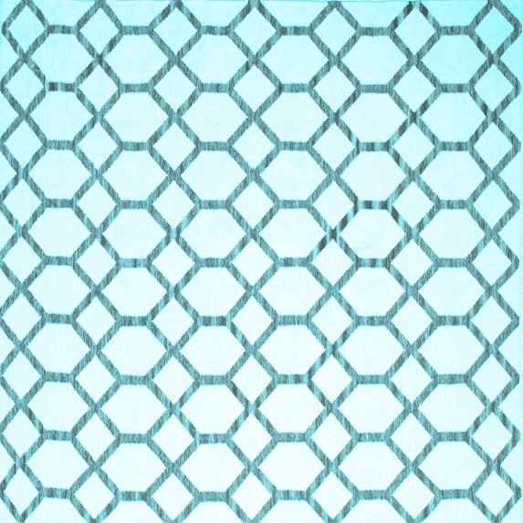 Ahgly Company Indoor Square Trellis Light Blue Contemporary Area Rugs, 8' Square