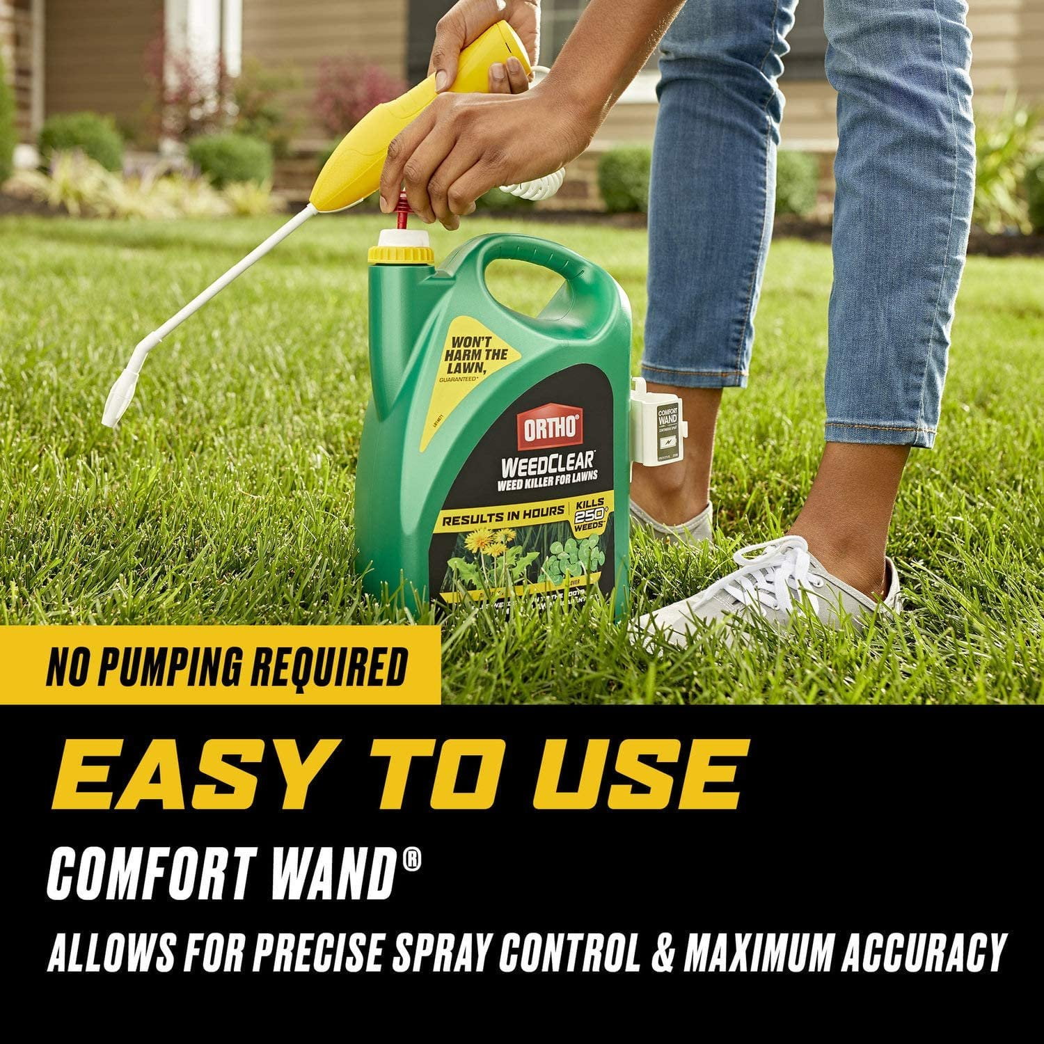Ortho WeedClear Weed Killer for Lawns: with Comfort Wand, Won't Harm Grass When Used as Directed, Kills Dandelion & Clover, 1 gal.