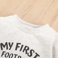 thumbnail image 6 of larppty Baby Football Outfit Toddler Boy Girl Game Day Onesie Bubble Sweatshirt Romper Infant Fall Winter Clothes, 6 of 7