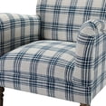 thumbnail image 4 of Accent Armchair, Modern Fabric Upholstered Chair with Backrest and Solid Wood Legs, Single Sofa Chair with Armchair and Padded Cushion for Living Room,Bedroom, Navy-striped, 4 of 8