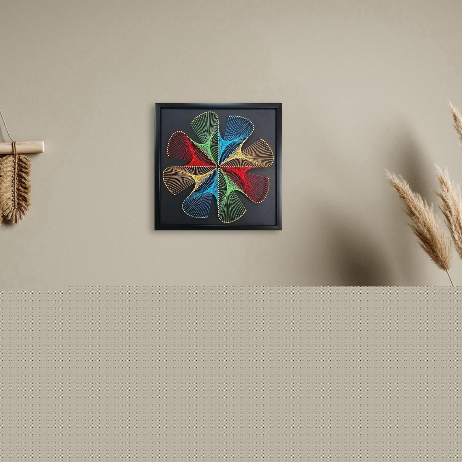 thumbnail image 3 of Dibujo de bobinado creativo decoración del hogar Material estereoscópico paquete pintura de uñas hilo cuerda adornos de regalo arte de pared C Macarena Dibujo sinuoso, 3 of 6