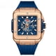 thumbnail image 1 of azul oscuro concha cuadrada compuesta ahuecada reloj de hombre, 1 of 3
