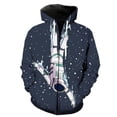 thumbnail image 3 of Sudadera con capucha y cremallera con estampado 3D de astronauta de dibujos animados creativos para hombres y mujeres, sudaderas, tops, sudaderas con capucha de gran tamaño para niños, 3 of 5