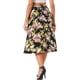 thumbnail image 3 of Falda midi envolvente bohemia tropical floral para mujer INSPIRE CHIC L negra y rosa, 3 of 6