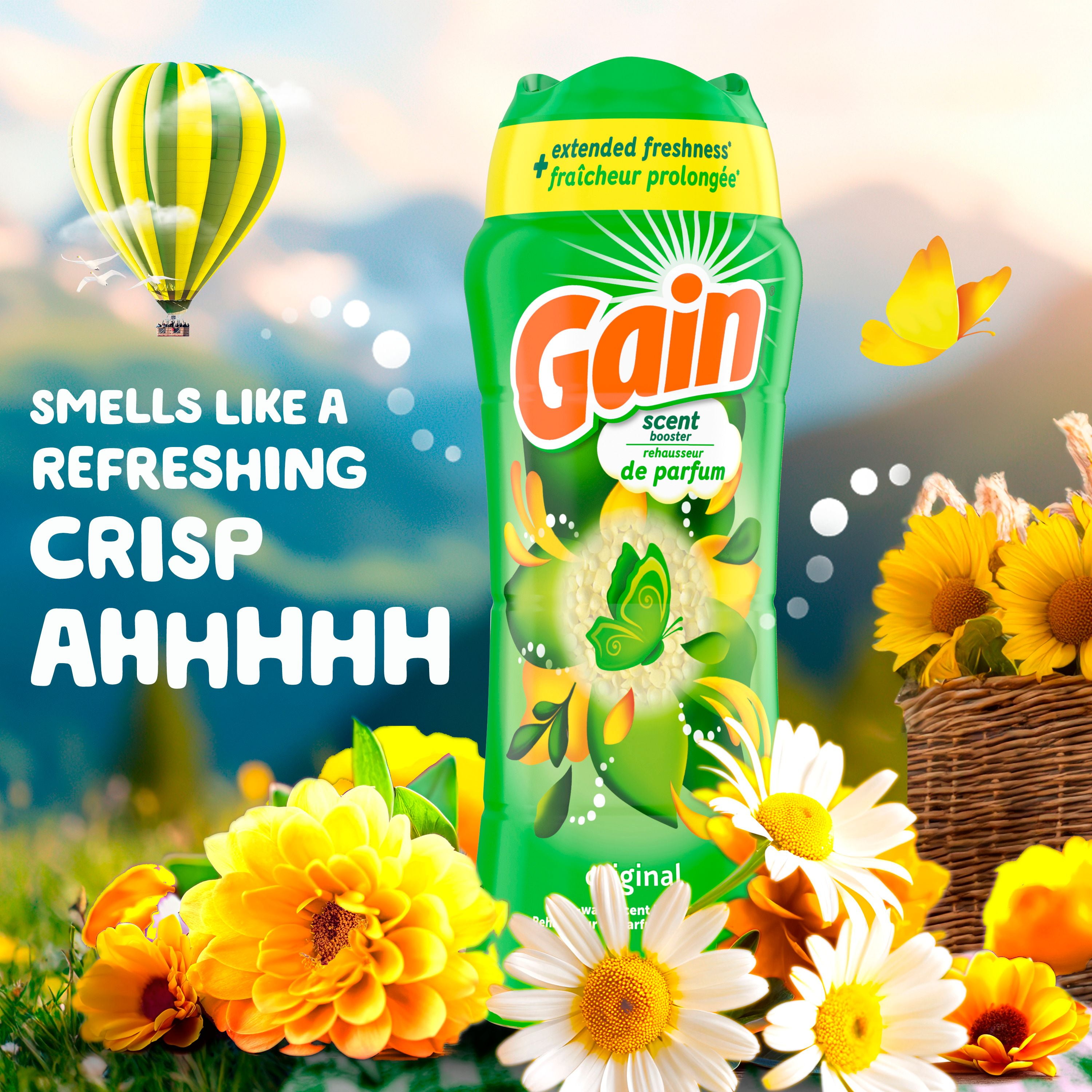 Perles de rehausseur de parfum pour lessive Gain Fireworks, Original, unité à usage unique