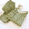 thumbnail image 5 of WRKEKC Silk Pajamas for Women Print Square Neck Ruffle Trim Long Sleeve 100% Cotton Home Loungewear Sleepwear Set for Fall, 5 of 9