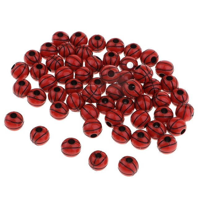 60 uds café 12mm resina deportes baloncesto para manualidades DIY suministros Hugo Cuentas de baloncesto