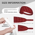 thumbnail image 2 of Buffalo Plaid Red Black Headbands for Women Men, Workout Elastic Sweat Band for Yoga Running Cycling Gym Exercise Non Slip Head Bands for Women's Hair, 2 of 5