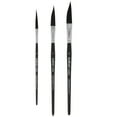 thumbnail image 3 of Creative Mark Black Knight Artist Liner Brush, Synthetic Short Handle Watercolor Paint Brush, Set of 3, 3 of 5