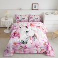thumbnail image 2 of Homewish Western Horse Bedding Comforter Set 2pcs for Teens Boys Girls,Farmhouse Animal Twin Comforter Sets Microfiber,Chic Pink Flowers Breathable Bedding Set,Breathable Home Decor,Reversible, 2 of 8