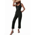 thumbnail image 3 of Womens Jumpsuits Dressy Summer Sleeveless U-Neck Casual Wide Leg Long Pants Rompers 2025 black XL, 3 of 9