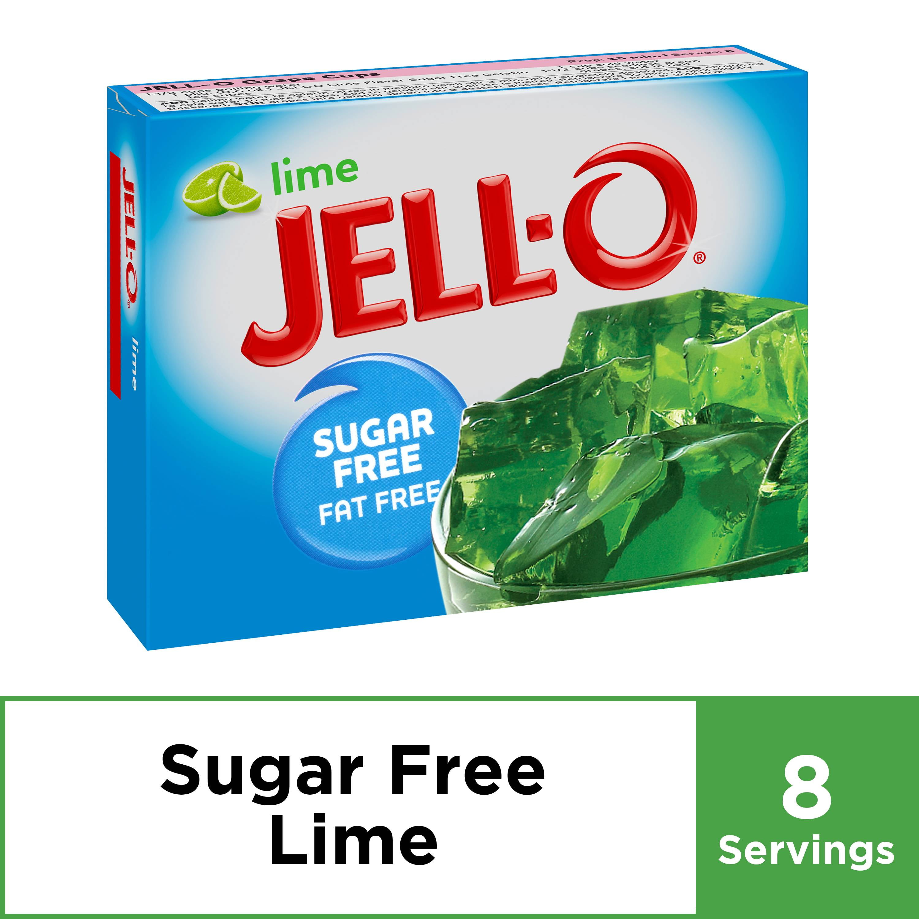 JellO Sugar Free Lime Instant Gelatin Mix, 0.6 oz Box