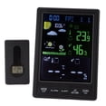 thumbnail image 3 of Fyearfly Weather Stations Wireless Indoor Outdoor, Weather Stations Wireless Indoor Outdoor Color Display Black 3 Channels Regulable Backlight Clock Thermometer for Home, 3 of 7