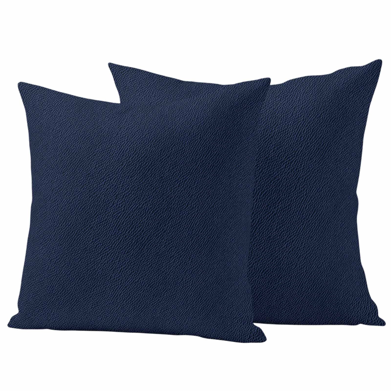 Solid Dark Blue Outdoor Pillow Covers 24x24 Inch Throw Pillow Covers Set of 2 Waterproof Decorative Pillow Cases Minimalism Abstract Denim Texture Cushion Covers for Patio Furniture Garden Couch Sofa