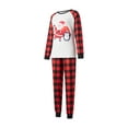 thumbnail image 3 of KelaJuan Family Matching Christmas Pajamas Set,Santa Penguin Elk Print Long Sleeve Tops + Plaid Long Pants, 3 of 8