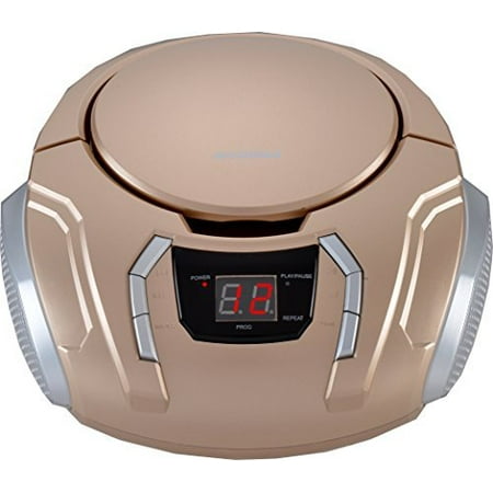 Cd Radio Player Ipod Dock Sylvania Portable Cd Player & AM/FM Radio Tuner Mega Bass Reflex Boombox Sound System Plus 6ft Aux Cable to Connect Any Ipod, Iphone or Mp3 Digital Audio Player ()