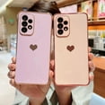 thumbnail image 6 of Luxury Plating Case For Samsung Galaxy S22 S23 Ultra S21 S20 FE A52 A53 S22 Plus A13 A54 A14 Love Heart Side Pattern Phone Cover, 6 of 7