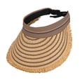 thumbnail image 6 of Womens Hat Women Foldable Wide Brim Straw Empty Top Sun Hat Beach Coffee One Size, 6 of 6
