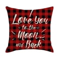 thumbnail image 2 of Cptfadh Red Lettered Plaid Series Valentine's Day Pillow Linen Print Sofa Pillow Lean On Festive Atmosphere 1 Pcs, 2 of 6