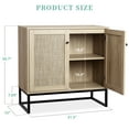 thumbnail image 3 of BeesClover Sideboard Buffet Cabinet Rattan Storage Cabinet, Accent Cabinet with Rattan Doors Adjustable Shelves for Living Room Entryway, Kitchen, 3 of 8