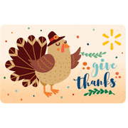 Rustic Turkey Give Thanks Walmart eGift Card