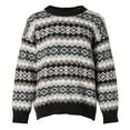 thumbnail image 4 of safuny Women's Top Plus Size T-Shirts for Girlfriend Wife Daughter Round Neck Long Sleeve Argyle Graphic Winter Warm Sweater Comfy Casual Dressy Loose Pullover Blouse Black XL, 4 of 4