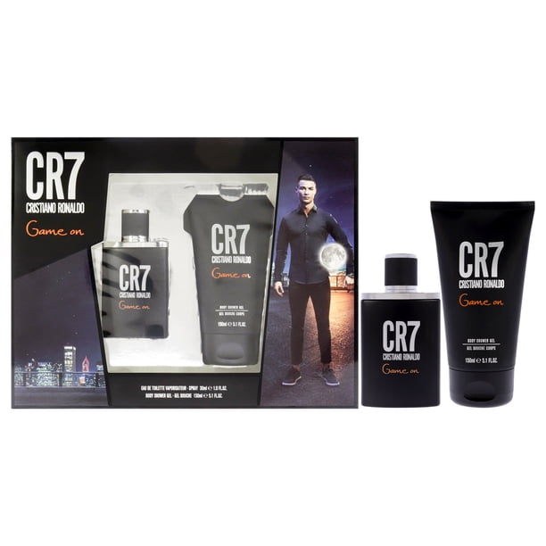 CR7 Game On de Cristiano Ronaldo para hombres - Set de regalo de 2 piezas 1oz EDT Spray, 5.1oz Shower Gel