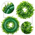 thumbnail image 6 of Gyouwnl Artificial Boxwood Wreath, 12" Artificial Green Leaves Wreath for Front Door Window Wall Hanging - Home Wedding Party Decoration, Spring Summer Christmas Decor, 6 of 8