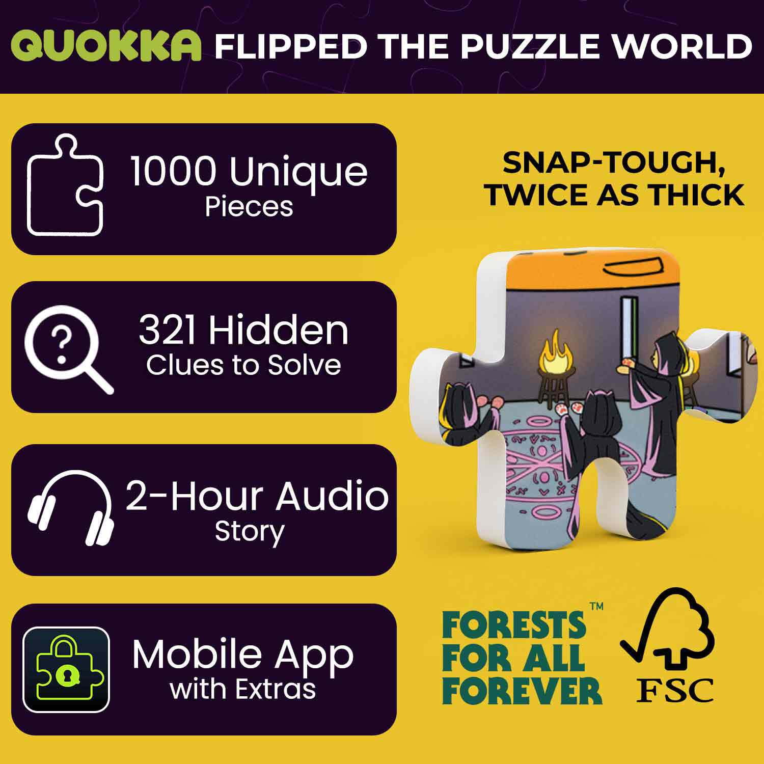 Quokka Jigsaw Puzzles for Adults - 1000 Piece Puzzles Knightly Cats with Extra Fun in Premium Box
