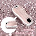 thumbnail image 5 of Key Fob Cover Compatible with Porsche Panamera Cayenne Taycan 911 Carrera 2017-2025 Keychain Case Holder Protector,new style-3-btn-pink, 5 of 7