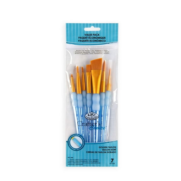 RCC 404 | Crafter's Choice™ 7pc Golden Taklon Variety Brush Set