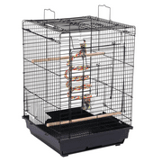 Yaheetech Open Top Travel Bird Cage Carrier for Bird Canary Cockatiel Small Parrots, Black