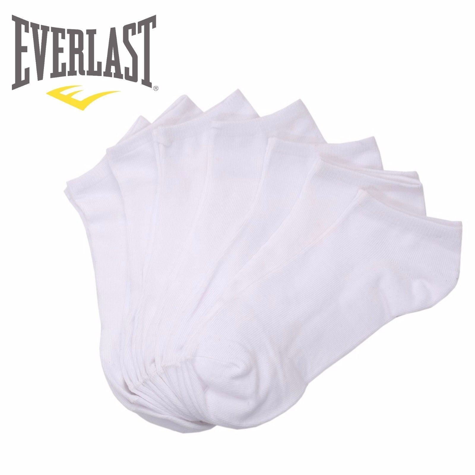 Everlast Men's Assorted 7 Pair Low Cut Black Gray White Ankle No show Socks 14 Pairs White