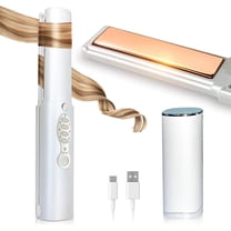 Cordless Hair Straighteners - 5000 mAh Portable Flat Iron Travel Wireless Hair Straightener 2 in 1 with Max. 210℃/410℉ Heats Up in Seconds for Thin-Long & Short Hair