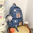 thumbnail image 4 of Mochila Kawaii QOCO con colgante y accesorios Kawaii, bonita mochila para estudiantes, bonita mochila de viaje, mochila escolar Harajuku para adolescentes, 44 x 31 x 14 cm, 4 of 5