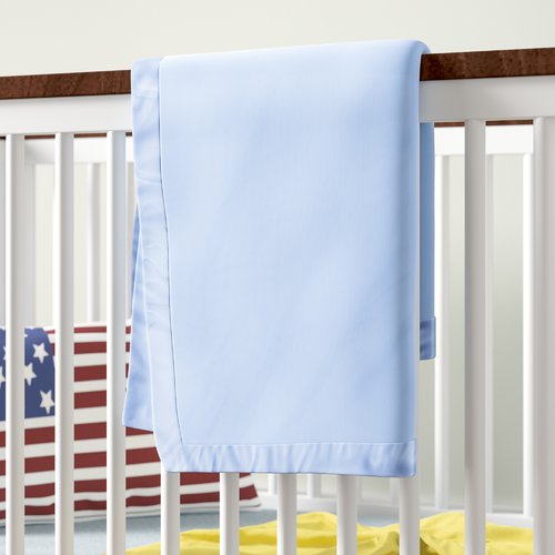 fleece baby blanket with satin trim