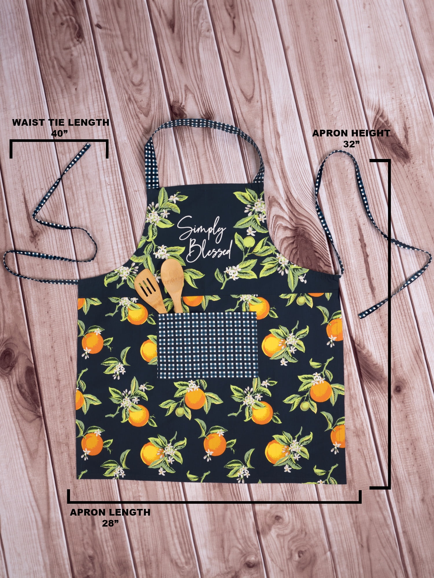 (4 pack) Mainstays Chef Kitchen Apron, 28" x 32" Lemon Cotton Bib Apron with Pockets for Cooking, Baking, Gardening in Navy
