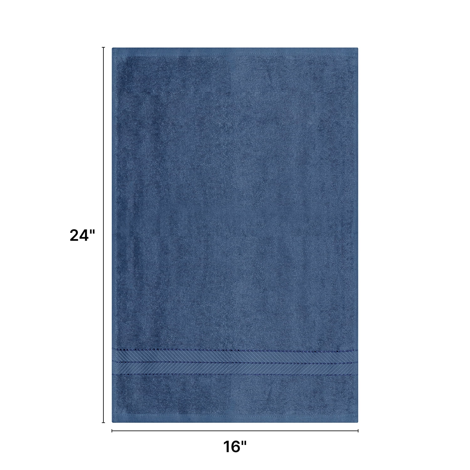 Casa Lino 6Pc Hand Towels for Gym & Spa (24" x 16") 100% Cotton, 400GSM, Ultra Soft & Absorbent (Cobalt)