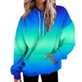 thumbnail image 5 of FNFYFH Womens Oversized Hoodies Gradient Drop Shoulder Sweatshirts Casual Long Sleeve Hooded Pullover Tops with Pockets, 5 of 5