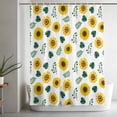 thumbnail image 5 of Spring Sunflowers Small Stall Shower Curtain, Waterproof Shower Curtains for Bathroom, Green Leaves Yellow Floral Rustic Botanical Washable Fabric Bath Curtain for Bathtub with Hooks 36x78 Inches, 5 of 9
