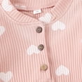 thumbnail image 6 of MEZZALL Baby Girls Cute Heart Print Buttons Long Sleeve Romper Jumpsuit With Headband Valentine Clothes Relaxed Fit Dailywear, Pink, 6-12 Months, 6 of 8