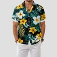 thumbnail image 2 of Mens Hawaiian Shirt Short Sleeve Button Down Shirts Tropical Floral Summer Beach Shirts,S-3XL, 2 of 7