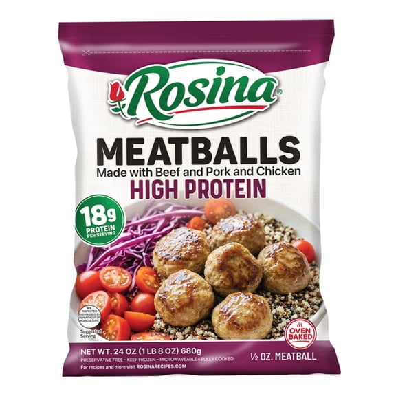 Rosina High Protein Meatballs, 24 oz Bag (Frozen)