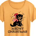 thumbnail image 3 of Instant Message - Christmas - Vintage Meowy Christmas Kitty - Women's Short Sleeve Graphic T-Shirt, 3 of 7
