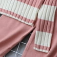 thumbnail image 6 of bbymog Girls 2 Piece Outfits Fall and Winter Strip Knitted Pullover Sweater and Elastic Waist Pants Set Cute Clothes for Girls Pink 8 Years, 6 of 8