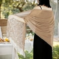 thumbnail image 4 of KCAHPAN Elegant Flower Lace Scarf Shawl With Tassels Soft Mesh Fringe Wraps For Women Wedding Party and Evening Dresses, 4 of 13