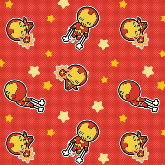 Marvel Kawaii Ironman in Red Fabric by The Yard