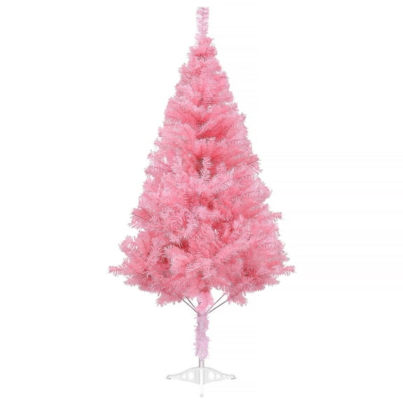 Fawyn 5' Ft Sparking Gorgeous Folding Artificial Tinsel Christmas Tree Pink Color 350 Tips