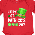 thumbnail image 4 of Inktastic Happy St. Patrick's Day Green Hat and Clovers Boys or Girls Long Sleeve Baby Bodysuit, 4 of 5