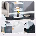 thumbnail image 3 of 14"x14"x23.6'' Bedside Table With Storage - And Glass Combination White Transparent, Easy To Assemble Functional Stylish Tempered For A Chic Bedroom Look, 3 of 6
